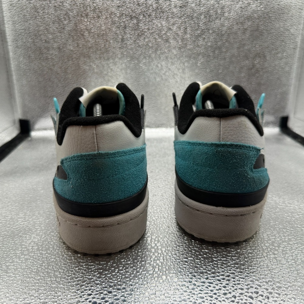Size 10.5 Adidas Forum Exhibit Low White Pulse Aqua Mens Sneaker Shoes GZ5390 - Picture 8 of 11